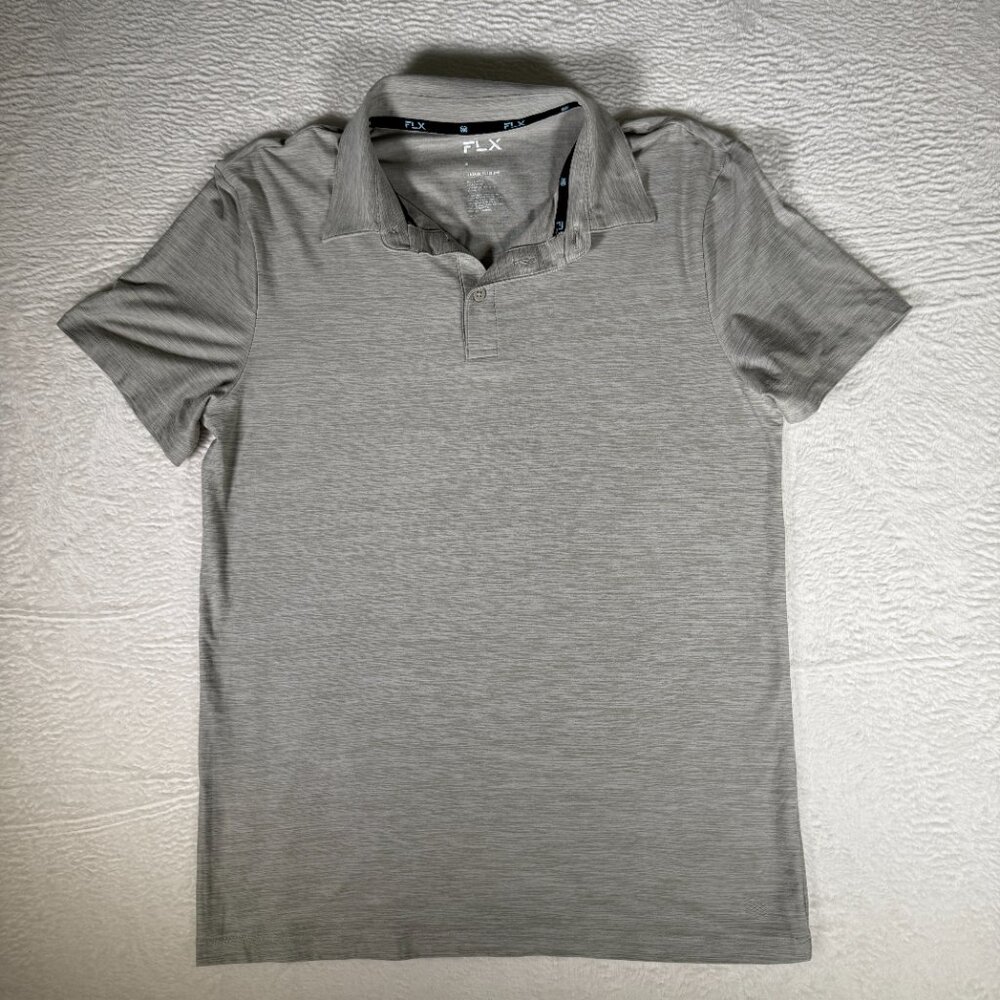 FLX‎ Travel/leisure Short Sleeve Polo Mens Size S Gray